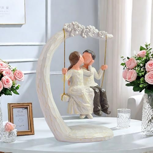 Romantische Paar Figuren in der Liebe, 9 Hand gemalt Süße Liebende zusammen Paar Skulptur Statue, um Sich an schönen Moment zu erinnern, Valentinstag Jubiläum Hochzeiten