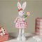 ACAREY Osterhase Figuren, Osterhase Zwerg plüschpuppe mit Stretchbeinen 44-56CM, Plüsch Osterhase Zwerg, Osterdeko Langes Bein Hase, Osterhasen Zwerg Osterhasen Puppen für Ostern und Frühling (D)