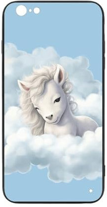 CRIVOTA For iPhone 6/6S Case - All-new Horse Design, Glass Back + TPU Inner Shell, Extreme Slimness, Military-Grade Protection, Precise Cutouts, Cell Phone Cases for Boys Girls