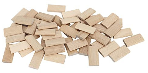 Eacam 50 Pcs Faggio in Legno Domino Tenone, Crafting Woodworking Giuncing Connector con Faggio Solido Naturale, Design Piatto e Allungato, Faggio, per Cuciture di Mobili e Ingegneria