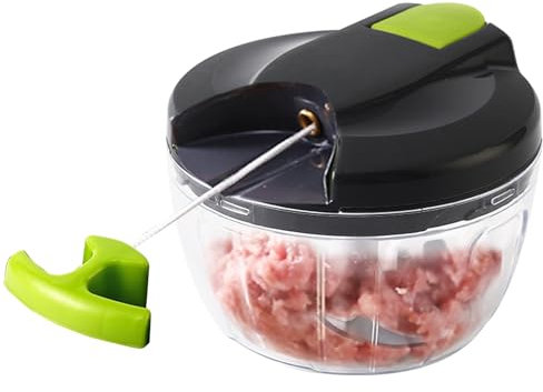 Hachoir à Aliments Manuel, Hachoir à Ail Rapide, Base Antidérapante Et Lame En Acier Inoxydable Conçue Pour Les Assaisonnements Et Les Préparations Culinaires (4,92x3,74 Pouces)