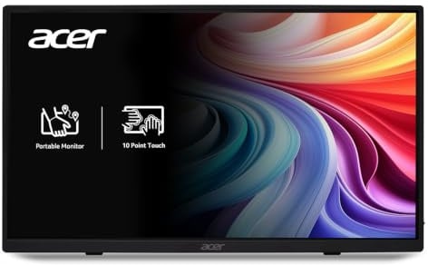 Acer Écran Portable | 15,6 po FHD IPS Touch | Prise en Charge de la synchronisation adaptative (Compatible FreeSync) | Design Fin | Moniteur Externe pour Ordinateur Portable PC/Mac | 2 Ports USB 3.1