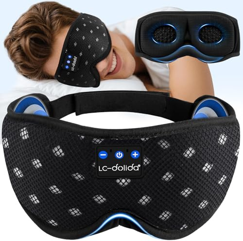 LC-dolida Bluetooth Sleep Mask Headphones Complete Blackout Eye Mask