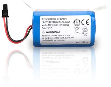 3400mAh 14,4V Akku kompatibel mit Kyvol Cybovac L20 E20 E30 E31, Coredy R750 G800 G850, Laresar Grande 2 Robot Staubsauger, T2996011 CMICR18650F9M-4S1P Akku