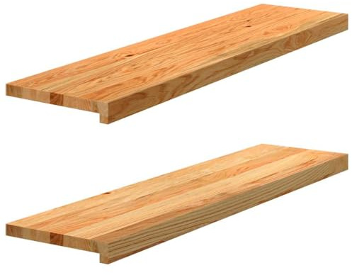 Finestre per davanzale interno, 2 pezzi, marrone chiaro, 100 x 30 x 2 cm, legno massello di quercia, davanzale per piante