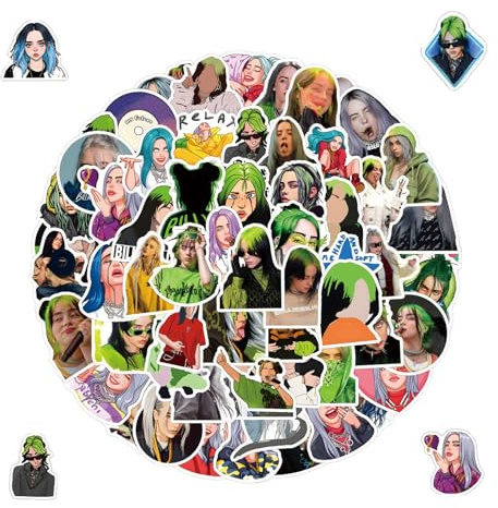 Lot von 110 Pop-Sänger-Aufklebern, DIY Musik-Aufkleber, Sänger Pop-Star-Aufkleber, wasserdicht, personalisierter Sticker für Laptop, Gitarren, Gepäck, Teenager und Erwachsene