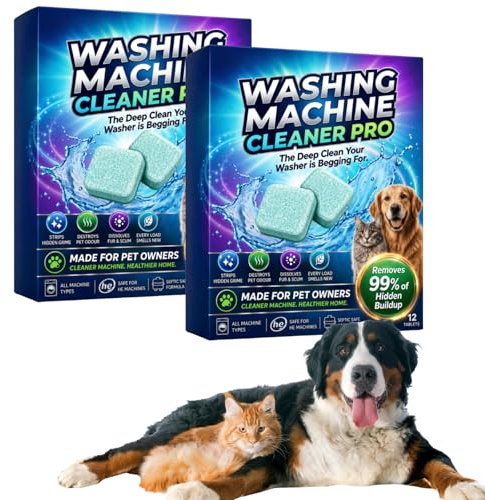Washing Machine Cleaner Pro Tablets, Machine Washer Cleaner Pro, Drum Descaler,Pet Hair Remover & Deep Cleaner for All Washers, Odour Eliminator & Limescale Remover