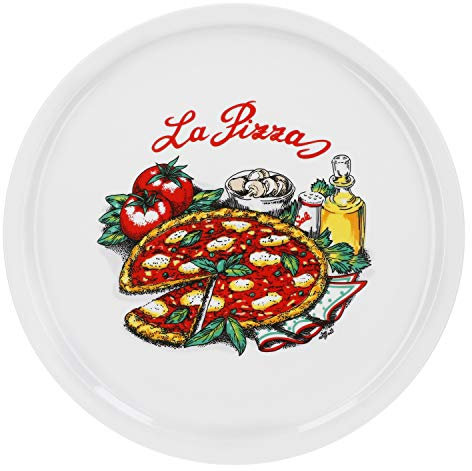 Van Well italienischer Pizzateller groß ø 30,5cm Napoli – Porzellan XL Teller für Pizza & Pasta – Mikrowellen geeignet, spülmaschinenfest, gut stapelbar – Gastronomie- und zu Hause Geschirr