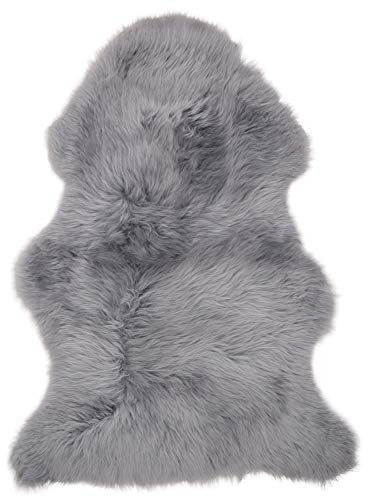 Lambland Luxury Genuine British Silver Grey Sheepskin Rug Size Single