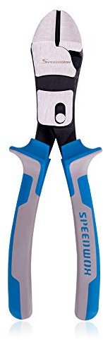 SPEEDWOX Seitenschneider 8, robust, reduziert den Kraftaufwand um 60% der Verbundwirkung, Drahtschneider, feine Zange, hohe Hebelwirkung, abgewinkelter Kopf, Präzisions-Werkzeug, Chrom-Nickel-Stahl