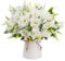 LESING Flores Artificiales Gardenia de Seda con Modernos Ceramica Jarrones de Flores para 3 Piezas de Ramo Novia para Centro de Mesa Decoración, Oficina, Hogar, Cocina, Regalo - Blanco