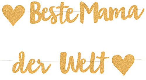 Compagno Beste Mama Girlande goldene Party für alle Mütter Mamas Muttis und Moms Feier Gratulation Jubiläum