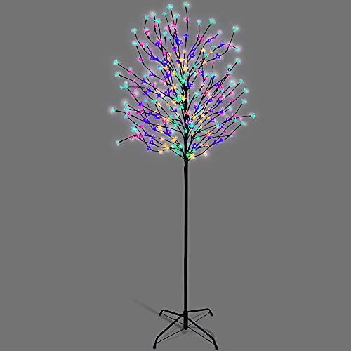 NETTA 6FT LED Cherry Blossom Tree, Pre-Lit 300 Lights, Auto-Off Timer and 8 Lighting Modes, 3M Power Cable, Suitable for Indoor and Outdoor Use - Multi-Colour
