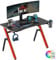 HOMCOM RGB 120 x 66cm Gaming Desk, Computer Table with Carbon Fibre Surface, Headphone Hook, Cup Holder, Controller Rack, Home Office Desk, Black and Red