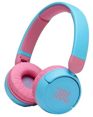 JBL Jr310BT - Cuffie wireless on-ear per bambini, cuffie Bluetooth con microfono, suono sicuro sotto 85 dB di volume, batteria 30H, pieghevoli, confortevoli, facili, morbide, colori freddi (blu)