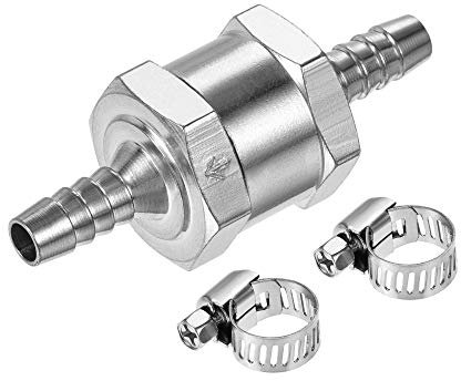 sourcing map Einweg Rückschlagventil 7mm Schlauch OD Aluminiumlegierung 2 einstellbar 6-12mm Schlauchschellen für Wasser Öl Benzin Kraftstoffleitung Edelstahl