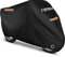 Favoto Funda para Moto Cubierta de la Motocicleta 210T Protectora Poliéster con Banda Reflectante a Prueba de Sol Agua Lluvia Polvo Viento Nieve Excremento de Pájaro al Aire Libre XL 220cm Negro