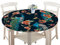FANSU Runde Tischdecke Wasserabweisende, 3D Tier Muster Abwaschbar Garten Tischdecke rutschfest Abwischbare Wachstuch Desktop Dekorative Tuch Hotel Bankett Party (Pfau,150cm)