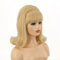 60er Jahre Perücke | FVCENT Hippie Perücke 70er Jahre Retro Bienenstock Stil Vintage Look Flicked Beehive Bob nach außen gewellt Perücke mit Pony (Blonde)