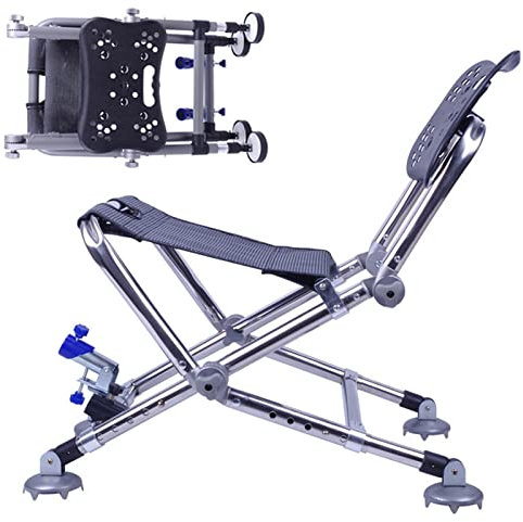 Angelstuhl Campingstuhl Ultraleichter Klappbarer Angelstuhl mit Handtasche, Tragbare Campingstühle aus Aluminium, für Dichtes Auffahren im Freien, Sport, Rucksackreisen, Angeln, Strandausflug, Picknic