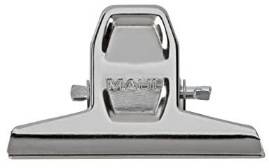 MAUL pince à papier MAULpro en métal | Pince moderne avec clip de fermeture large 5,5cm et largeur de pince 1,2cm | Gadget pour la maison, la cuisine, le bureau et projet de bricolage | Argenté