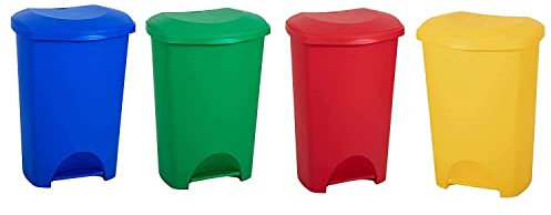 STAR SUPPLIES 50 litre recycling bins with lids blue green red yellow