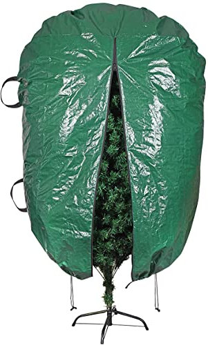 ProPik Upright Christmas Tree Storage Bag,Fits 7.5 Ft. Xmas Tree,Heavy Duty Polyethylene, Waterproof Bag for Christmas Tree Storage,Reusable, Ergonomic Handles for Transportation (7.5ft, Green)