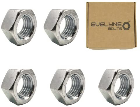 M20 (20mm) Steel Hex Nuts - Standard Thread - Pack of 5