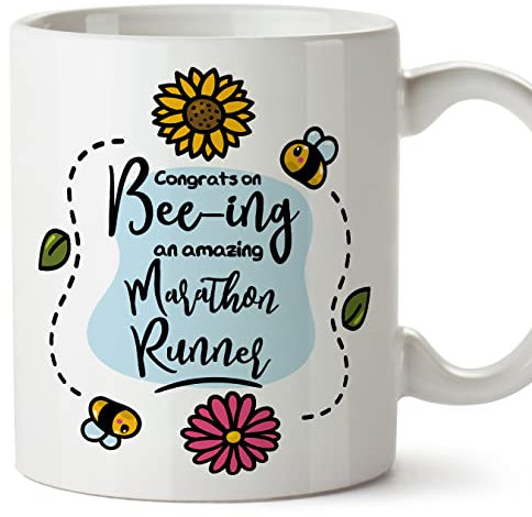 MUGFFINS Marathon Runner Mug - in English - Thanks for Beeing Amazing - Funny Gift for Colleagues - Ceramic 11oz Mug