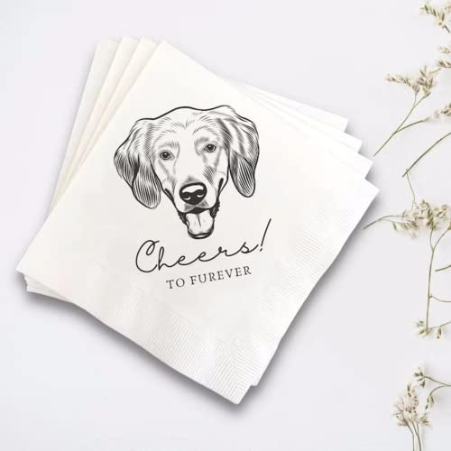 Ter Cocktail-Servietten für Hunde, Foto, Geburtstag, Hochzeit, Cocktail-Servietten, personalisierbar, 50 Stück
