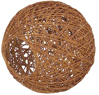DOITOOL Tischlampe Rattan-Kugel-Lampenschirm Kugellampe Runder Kronleuchter Laterne Kerzenhalter Kuppel-Glühbirne Gewebte Decke Led-Birne Gewebt Lichtschirm Lampe Wohnkultur