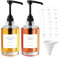 ELICNA Kaffee Sirup Spender Glas Set 2 x 500 ml Sirup Pumpspender mit 36 Aufkleber 1 Trichter Kaffeesirup Pumpspender für Küche Coffee Bar Sirup Pumpspender Kaffeesirupspender