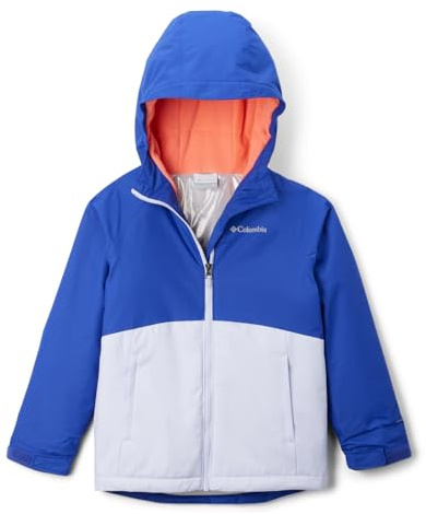 Columbia Youth Girls Alpine Action III Jacket, Snowdrift Melange/Clematis Blue, Medium