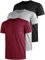 Funktionsshirt Herren Sport T Shirt Kurzarm 3er Pack Atmungsaktiv Männer Tshirt Sportkleidung Workout Schnelltrocknend Sportshirt Funktion Training Laufshirt Schwarz Grau Rot(L)
