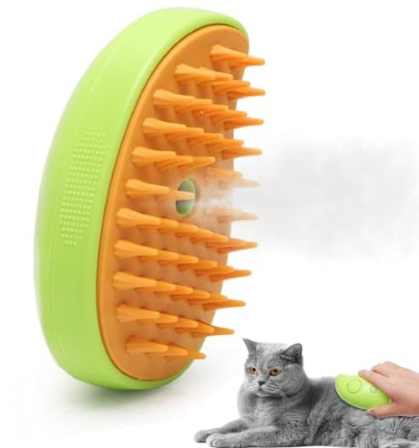 Generic 2024 Cat Steamy Brush 3-in-1 Cat Brush with Steam Self Cleaning Steamy Cat Brush Cat Spray Massage Comb Pet Hair Remover for Long Hair and Short Hair Clean