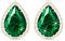Linawe Emerald Gold Cubic Zirconia Earrings Studs, Statement Imitation Diamond Stud Earrings Women, Teardrop Rhinestone Crystal Formal Earring Set, Wedding Bridal Bridesmaid Jewellery
