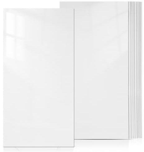 PRETYZOOM 10pcs Peel and Stick Backsplash White Wallpaper Wall Tiles PVC Stick on Backsplash Self Adhesive Wall Tile Modern Bathroom Sticker Decor Ceramic Tile