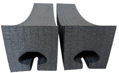 BaKaS Dachträgerpolster Oval 40 cm 2er Set Schaumstoffpolster für Kajak, Kanu, SUP, Surfbrett Auto Dachträger Auflage Schutz Ovalprofil, weich, rutschfest & wetterfest