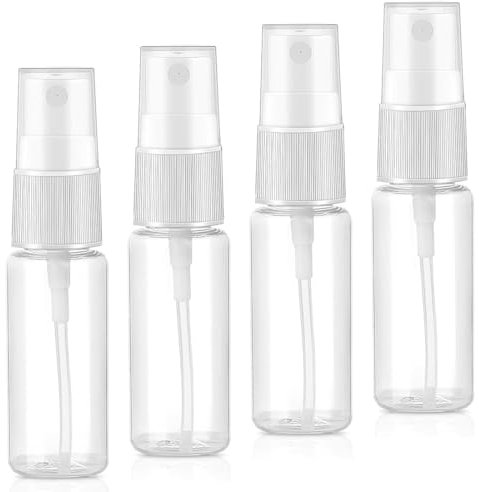4 Piezas Bote Spray, Botellas Aerosol Vacío Plástico, Spray Bottle, Botella de Spray rellenable Vacío,Botella de Pulverizadora Transparente,para Aceites Esenciales, Limpieza, Perfume