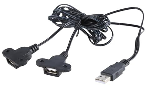 GMBYLBY Câble Chargement Séparateur USB Double Sortie Port Femelle À Mâle Trou Fixe pour Facile