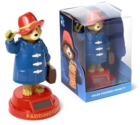 Puckator Paddington Bär Solar-Wackelfigur, Blauer Mantel, Rote Basis