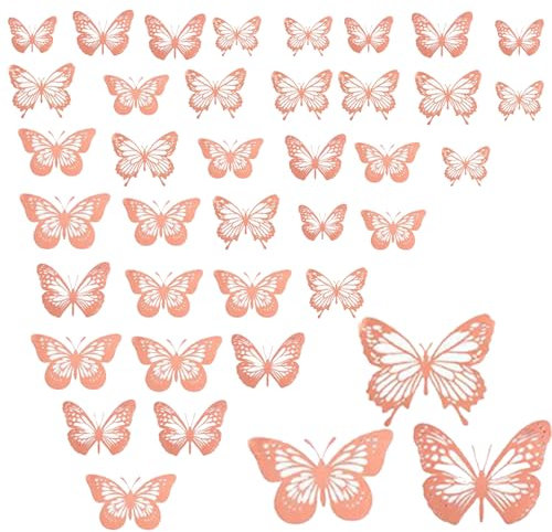 36 Stück 3D Schmetterling Wandaufkleber, Wandaufkleber Butterfly Aufkleber,3 Arten Dekoration Schmetterling Deko Wand Wandsticker，Wandkunst Aufkleber Für Mädchen Kinde