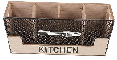 EXHUMKY Organizador De Cubiertos De Compartimentos Almacenamiento De Utensilios De Cocina Soporte Para Cubertería Encimera Diseño Resistente y Funcional Para Cocinas y Restaurantes