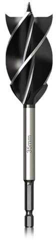 Mèche à Bois Professionnelle 22mm x 165mm, Foret à Tarière en Acier Haute Teneur en Carbone, Mèche à Bois Auto-alimentée avec Tige Hexagonale 1/4 Pouce, Perçage Précis et Rapide (22MM-1PCS)