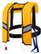 LIXQQS Giubbotto di Salvataggio Gonfiabile Automatico: Gilet di Galleggiamento Leggero con Fischietto per Kayak Nuoto Barca Adulti Bambini fino a 150kg(Yellow,Manual)