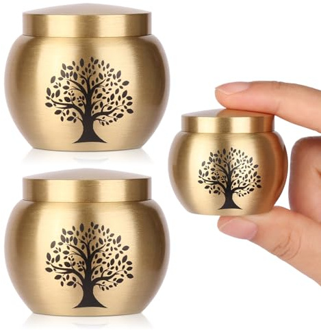 HOOMTREE Small Urns for Human Ashes Set of 2,Mini Cremation Urns for Human or Pet Ashes Keepsake,Decoration Tree of Life Urn for Adult Women Male Pet Ashes