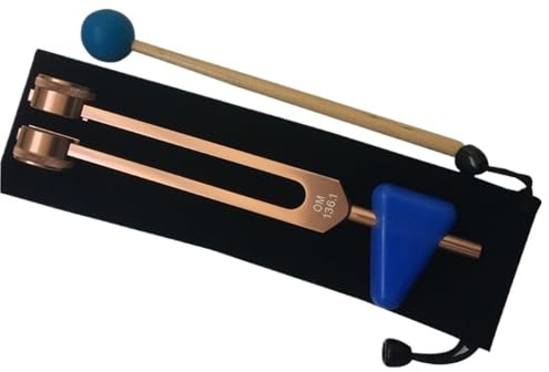JCXIOC Stimmgabel 136,1 Hz Stimmgabeln Set Stimmgabel mit Tragegriff und Schlägel(Rose Gold)