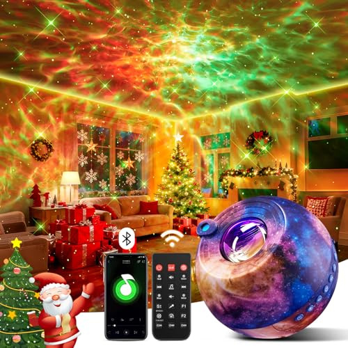 OneFire Sternenhimmel Projektor, 15 Farben 15 Einschlafmusik Galaxy Projektor, Bluetooth Nachttischlampe Nachtlicht mit Fernbedienung, Mädchen/Frauen/Junge Geschenke, Halloween/Weihnachten/Zimmer Deko