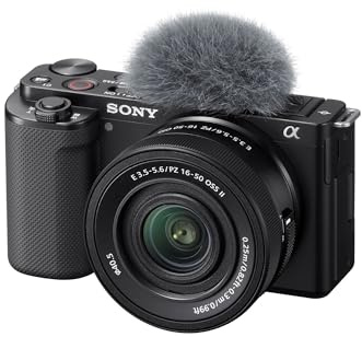Sony Alpha ZV-E10 - APS-C Interchangeable Lens Mirrorless Vlog Camera Kit - Black, ZVE10KB
