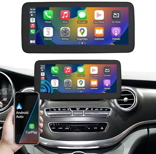 Ninetom Radio de 10,25 Pulgadas con Pantalla táctil para 2015-2018 Mercedes Benz Clase V W447 con NTG 5.0/5.1/5.2, Compatible con Apple CarPlay, Android Auto y Mirrorlink